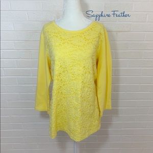 CROFT & BARROW FLORAL LACE DETAILED SHIRT